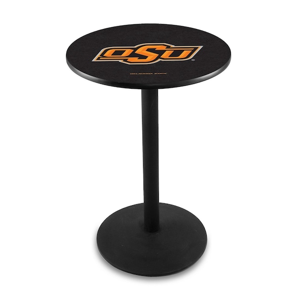 42" Blk Wrinkle Oklahoma State Pub Table